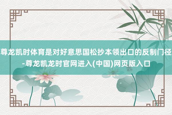 尊龙凯时体育是对好意思国松抄本领出口的反制门径-尊龙凯龙时官网进入(中国)网页版入口