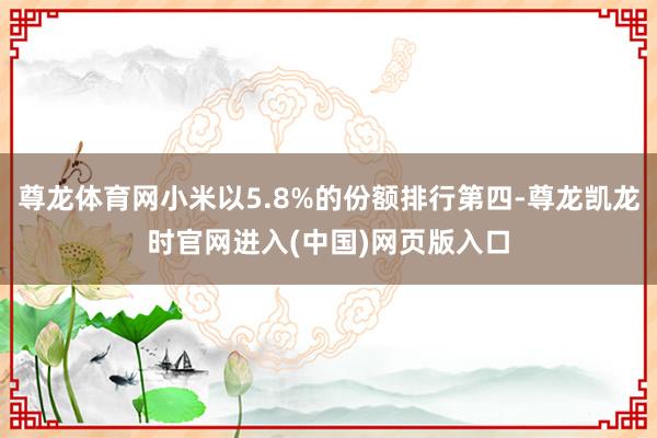 尊龙体育网小米以5.8%的份额排行第四-尊龙凯龙时官网进入(中国)网页版入口
