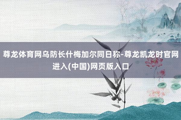 尊龙体育网乌防长什梅加尔同日称-尊龙凯龙时官网进入(中国)网页版入口