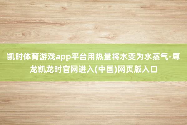 凯时体育游戏app平台用热量将水变为水蒸气-尊龙凯龙时官网进入(中国)网页版入口