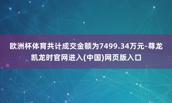 欧洲杯体育共计成交金额为7499.34万元-尊龙凯龙时官网进入(中国)网页版入口