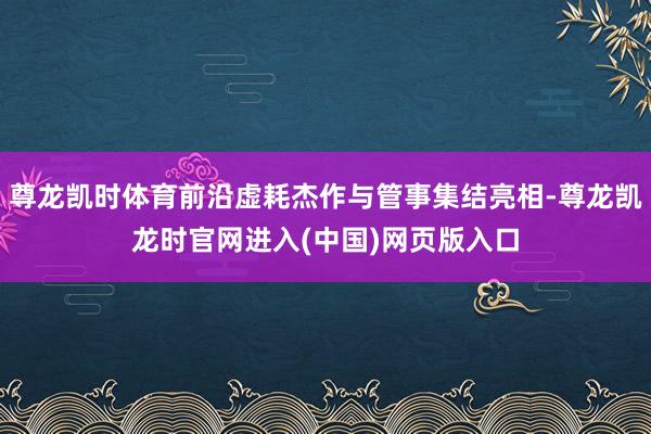尊龙凯时体育前沿虚耗杰作与管事集结亮相-尊龙凯龙时官网进入(中国)网页版入口