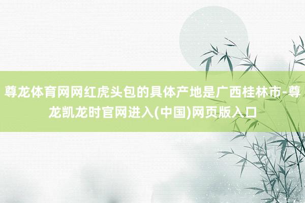 尊龙体育网网红虎头包的具体产地是广西桂林市-尊龙凯龙时官网进入(中国)网页版入口