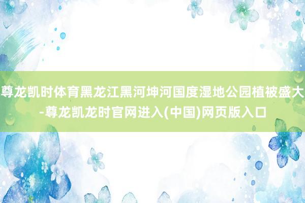 尊龙凯时体育黑龙江黑河坤河国度湿地公园植被盛大-尊龙凯龙时官网进入(中国)网页版入口