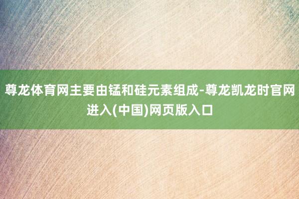 尊龙体育网主要由锰和硅元素组成-尊龙凯龙时官网进入(中国)网页版入口