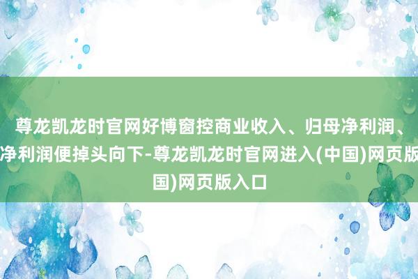 尊龙凯龙时官网好博窗控商业收入、归母净利润、扣非净利润便掉头向下-尊龙凯龙时官网进入(中国)网页版入口