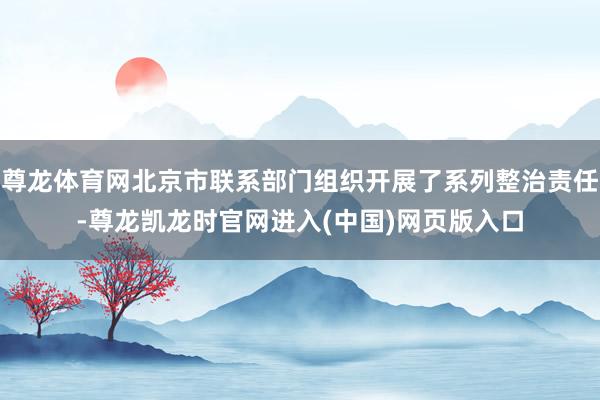 尊龙体育网北京市联系部门组织开展了系列整治责任-尊龙凯龙时官网进入(中国)网页版入口