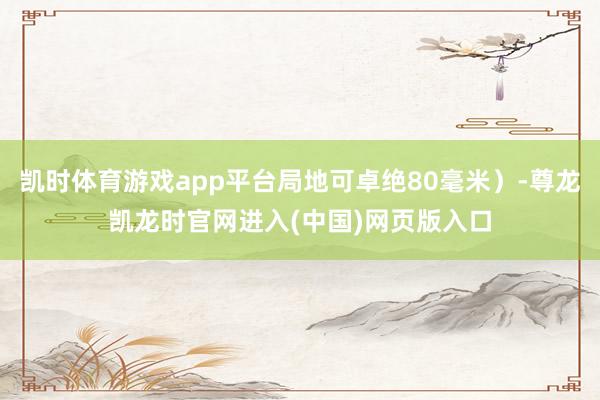 凯时体育游戏app平台局地可卓绝80毫米）-尊龙凯龙时官网进入(中国)网页版入口