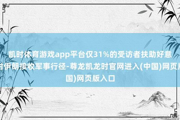 凯时体育游戏app平台仅31%的受访者扶助好意思国对伊朗接收军事行径-尊龙凯龙时官网进入(中国)网页版入口