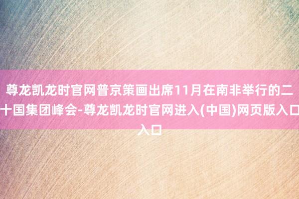 尊龙凯龙时官网普京策画出席11月在南非举行的二十国集团峰会-尊龙凯龙时官网进入(中国)网页版入口