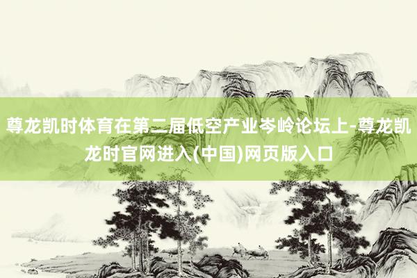 尊龙凯时体育在第二届低空产业岑岭论坛上-尊龙凯龙时官网进入(中国)网页版入口