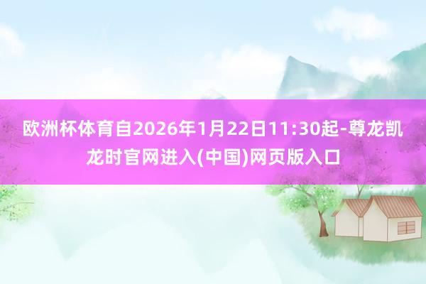 欧洲杯体育自2026年1月22日11:30起-尊龙凯龙时官网进入(中国)网页版入口